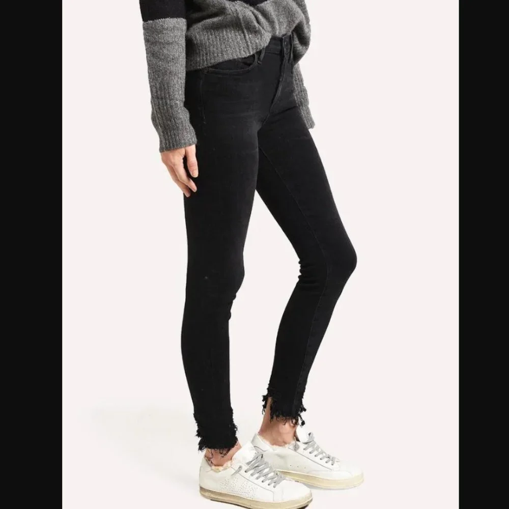 Agolde Sophie Mid Rise Skinny Ankle Jean - Black - Size 25 - Picture 13 of 14